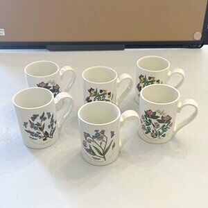 Vintage Portmeirion Botanic Garden Set of 6 Hot Beverage Mugs!